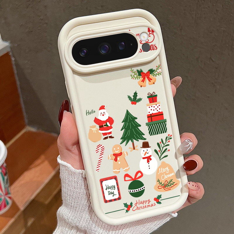 Google Pixel 8A - Mutlu Noeller Desenli Yumuşak TPU Telefon