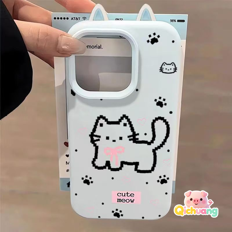 Huawei Nova 12 - Sevimli Kedi Kulaklı Telefon Kılıfı Huawei