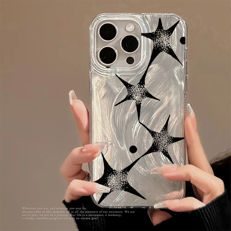 Apple Iphone 15 - Parlayan Yıldız Trend Desenli Telefon Kılıfı